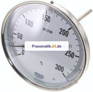 Bimetallthermometer, waagerecht D160/0 bis +300°C/160mm