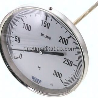 Bimetallthermometer, waagerecht D160/0 bis +300°C/200mm