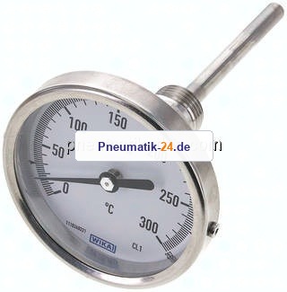 Bimetallthermometer, waagerecht D80/0 bis +300°C/100mm