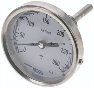 Bimetallthermometer, waagerecht D80/0 bis +300°C/63mm