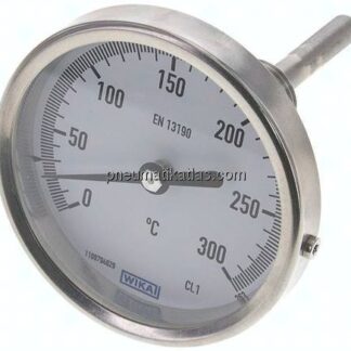 Bimetallthermometer, waagerecht D80/0 bis +300°C/63mm