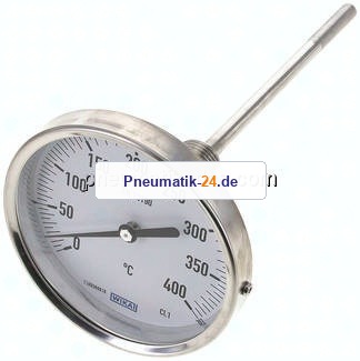 Bimetallthermometer, waagerecht D100/0 bis +400°C/160mm