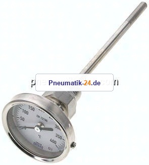 Bimetallthermometer, waagerecht D63/0 bis +400°C/160mm