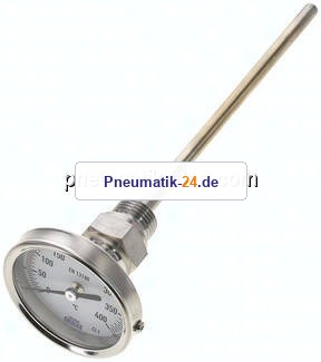 Bimetallthermometer, waagerecht D63/0 bis +400°C/200mm
