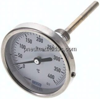 Bimetallthermometer, waagerecht D80/0 bis +400°C/100mm