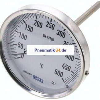 Bimetallthermometer, waagerecht D100/0 bis +500°C/100mm
