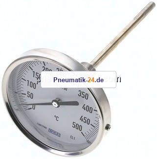 Bimetallthermometer, waagerecht D100/0 bis +500°C/160mm