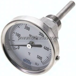 Bimetallthermometer, waagerecht D63/0 bis +500°C/63mm