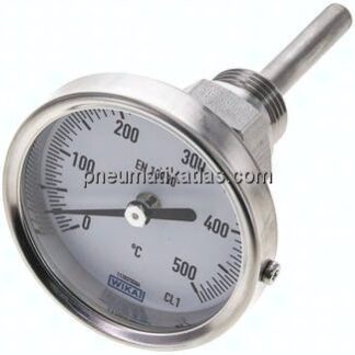 Bimetallthermometer, waagerecht D63/0 bis +500°C/63mm