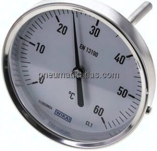 Bimetallthermometer, waagerecht D100/0 bis +60°C/100mm