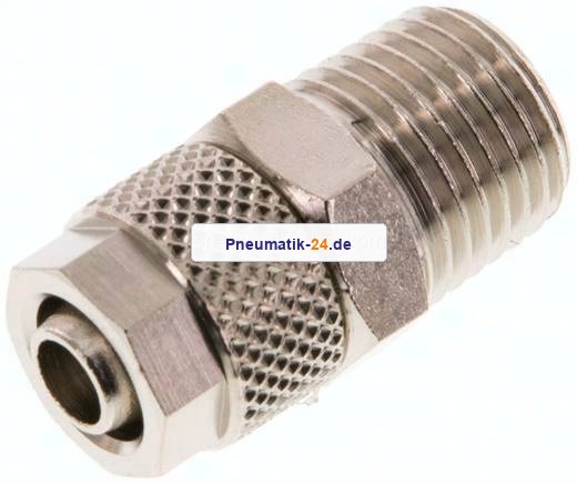 Gerade Verschraubung R 1/4"-8x6mm, Messing vernickelt