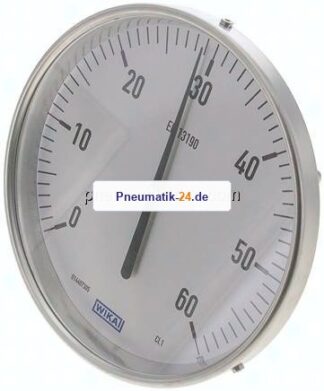 Bimetallthermometer, waagerecht D160/0 bis +60°C/100mm