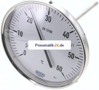 Bimetallthermometer, waagerecht D160/0 bis +60°C/200mm