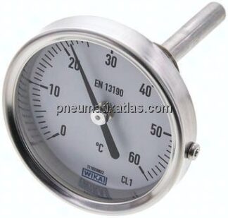 Bimetallthermometer, waagerecht D63/0 bis +60°C/63mm