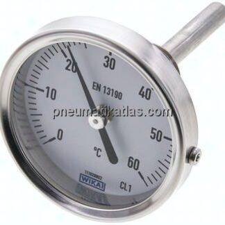 Bimetallthermometer, waagerecht D63/0 bis +60°C/63mm