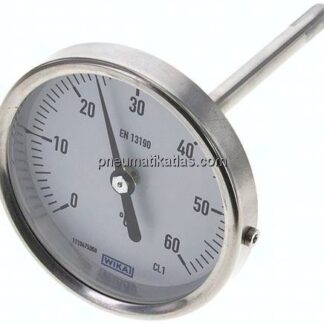 Bimetallthermometer, waagerecht D80/0 bis +60°C/100mm