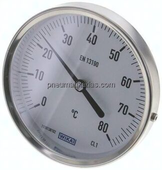 Bimetallthermometer, waagerecht D100/0 bis +80°C/63mm