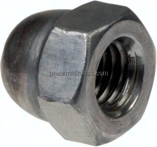 Hutmutter, hoch, DIN 1587, M 3, Stahl blank (schwarz)