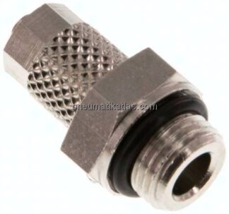 Gerade Verschraubung G 1/8"-4,3x3mm, Messing vernickelt