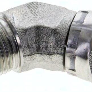 45°-Einschraubwinkel, 60°-Kegel, G 1/2", Stahl verzinkt