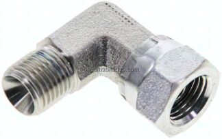 90°-Einschraubwinkel, 60°-Kegel, G 1/4", Stahl verzinkt