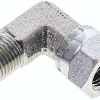 90°-Einschraubwinkel, 60°-Kegel, G 1/4", Stahl verzinkt