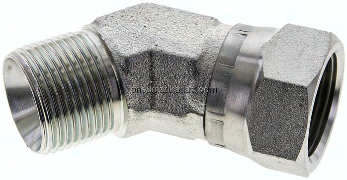 45°-Einschraubwinkel, 60°-Kegel, G 3/4", Stahl verzinkt