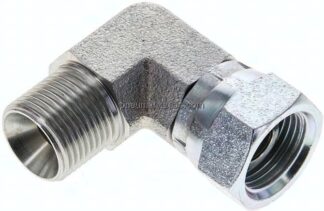 90°-Einschraubwinkel, 60°-Kegel, G 3/8", Stahl verzinkt