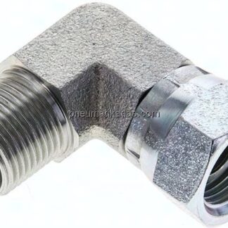 90°-Einschraubwinkel, 60°-Kegel, G 3/8", Stahl verzinkt