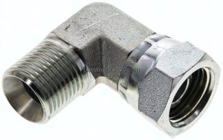 90°-Einschraubwinkel, 60°-Kegel, G 1/2", Stahl verzinkt