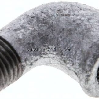 90°-Einschraubwinkel Rp 1/4"(IG)-R 1/4"(AG), Temperguss verzinkt