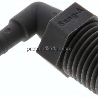 Winkel-Gewindetülle R 1/4"-4mm, PA 6