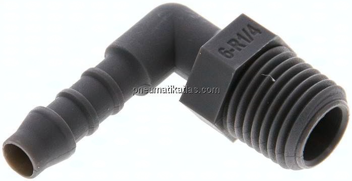 Winkel-Gewindetülle R 1/4"-6 (1/4")mm, PA 6