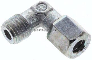 Winkel-Schneidringverschraub. M 10x1 (konisch)-6 LL (M10x1), Stahl verzinkt