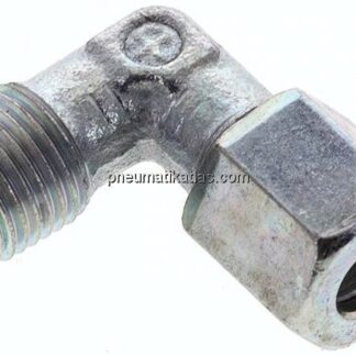 Winkel-Schneidringverschraub. M 10x1 (konisch)-6 LL (M10x1), Stahl verzinkt