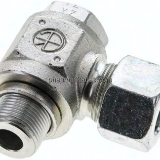 Winkel-Schwenkverschraubung M 22x1,5-16 S (M24x1,5), Stahl verzinkt