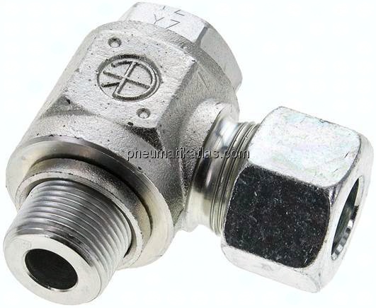 Winkel-Schwenkverschraubung M 22x1,5-16 S (M24x1,5), Stahl verzinkt