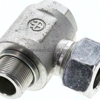 Winkel-Schwenkverschraubung M 26x1,5-22 L (M30x2), Stahl verzinkt