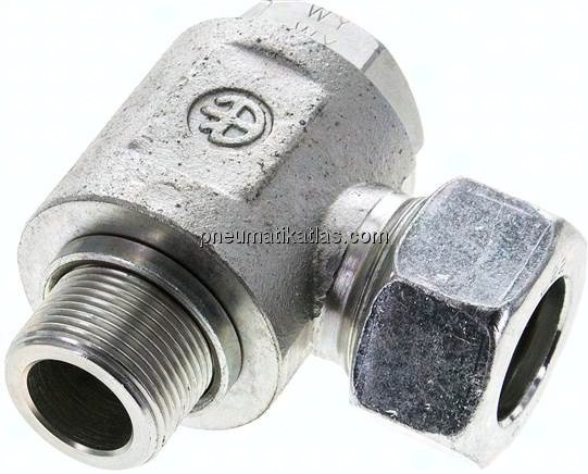 Winkel-Schwenkverschraubung M 26x1,5-22 L (M30x2), Stahl verzinkt