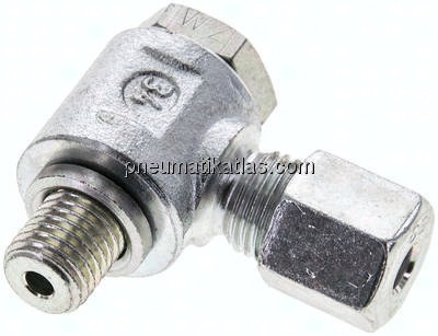 Winkel-Schwenkverschraubung M 12x1,5-6 S (M14x1,5), Stahl verzinkt