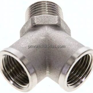 Y-Einschraubstück R 1/2" (AG)- 2 x G 1/2" (IG), Messing vernickelt