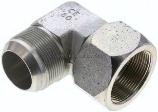 90°-Einschraubwinkel, UN 1-7/8"-12 (JIC), Stahl verzinkt
