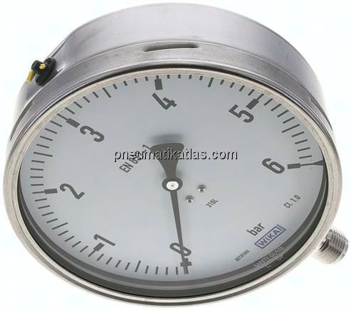 Chemie-Manometer senkrecht, 160mm, 0 - 6 bar