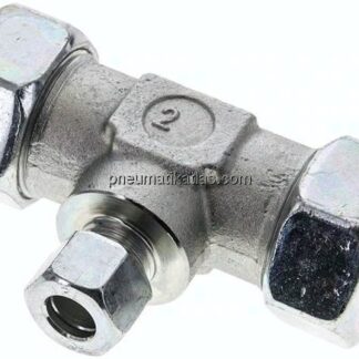 T-Schneidringverschraubung 28 L (M36x2)-12 L (M18x1,5)-28 L (M36x2), Stahl verzinkt