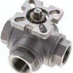 3-Wege-Kugelhahn, Direktmontageflansch G 3/4", T-Bohrung