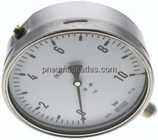 Chemie-Manometer senkrecht, 160mm, 0 - 10 bar