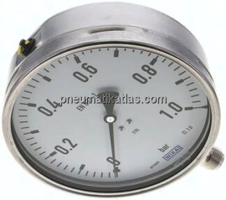Chemie-Manometer senkrecht, 160mm, 0 - 1 bar