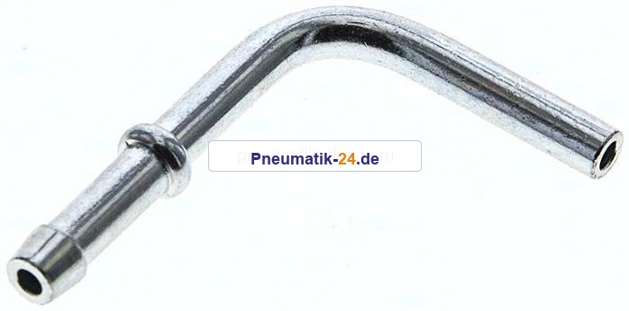 90°-Schlauchnippel Rohr 5, Schl. 4 - 5mm, Stahl verzinkt