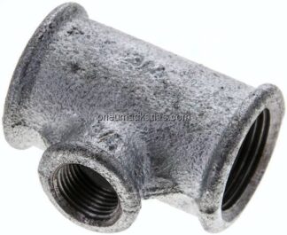 T-Stück Rp 3/4"-Rp 3/8"-Rp 3/4" (IG), Temperguss verzinkt