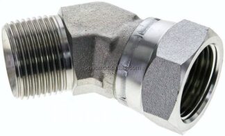 45°-Einschraubwinkel, 60°-Kegel, G 1", Stahl verzinkt